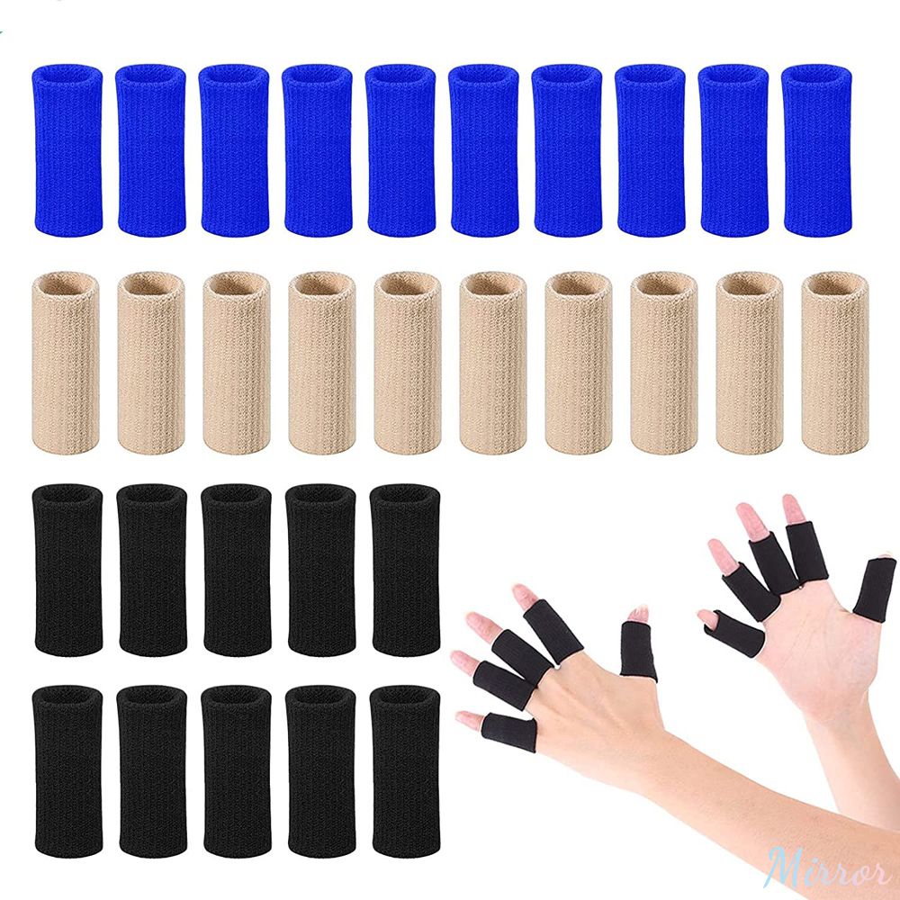 ♕ 10 cái Bao ngón tay hỗ trợ nẹp bảo vệ ngón tay cái đàn hồi thoáng khí cho bóng rổ Quần vợt Bóng chày Phòng tập thể dục Golf