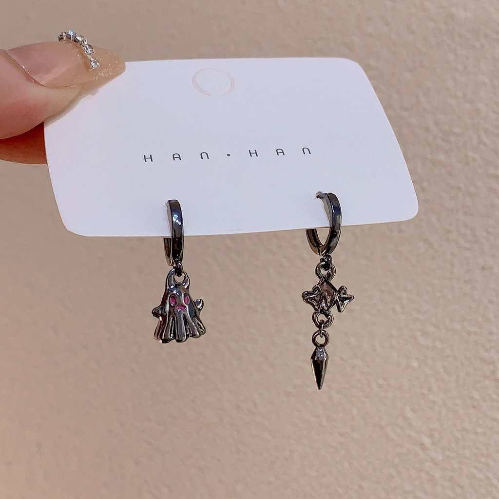 Bông Tai Hình Ma Màu Đen Phong Cách halloween Thời Trang Mùa Đông 2023