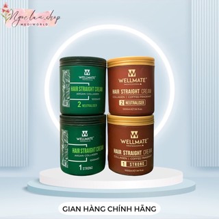 [1000ML x 2] Thuốc Duỗi Tóc Cà Phê Siêu Mượt Wellmate Chuẩn Salon