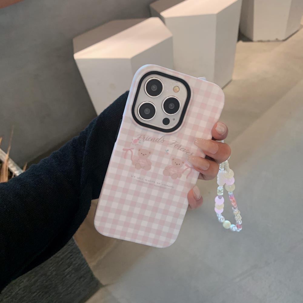 Ốp Điện Thoại Cứng Họa Tiết Gấu Hồng Dễ Thương Cho iphone 11 12 12pro 12promax 13 13pro 13promax 14 14pro 14promax