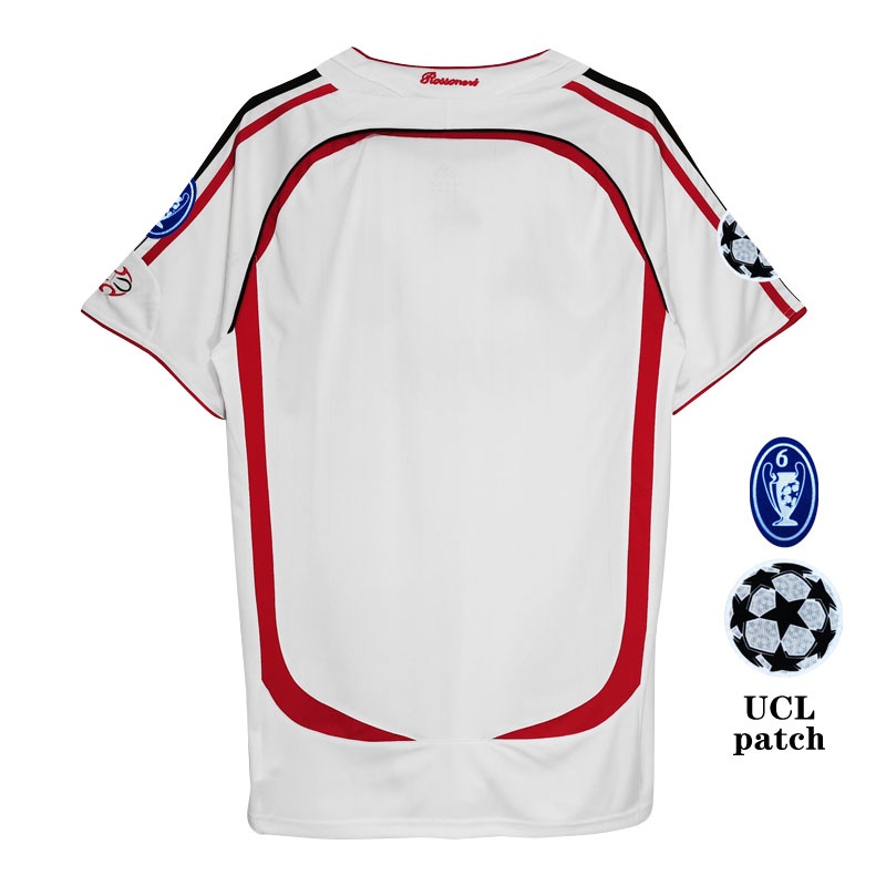 Áo Bóng Đá Màu Trắng Phong Cách retro ac milan 2006-2007 Size s-Xl
