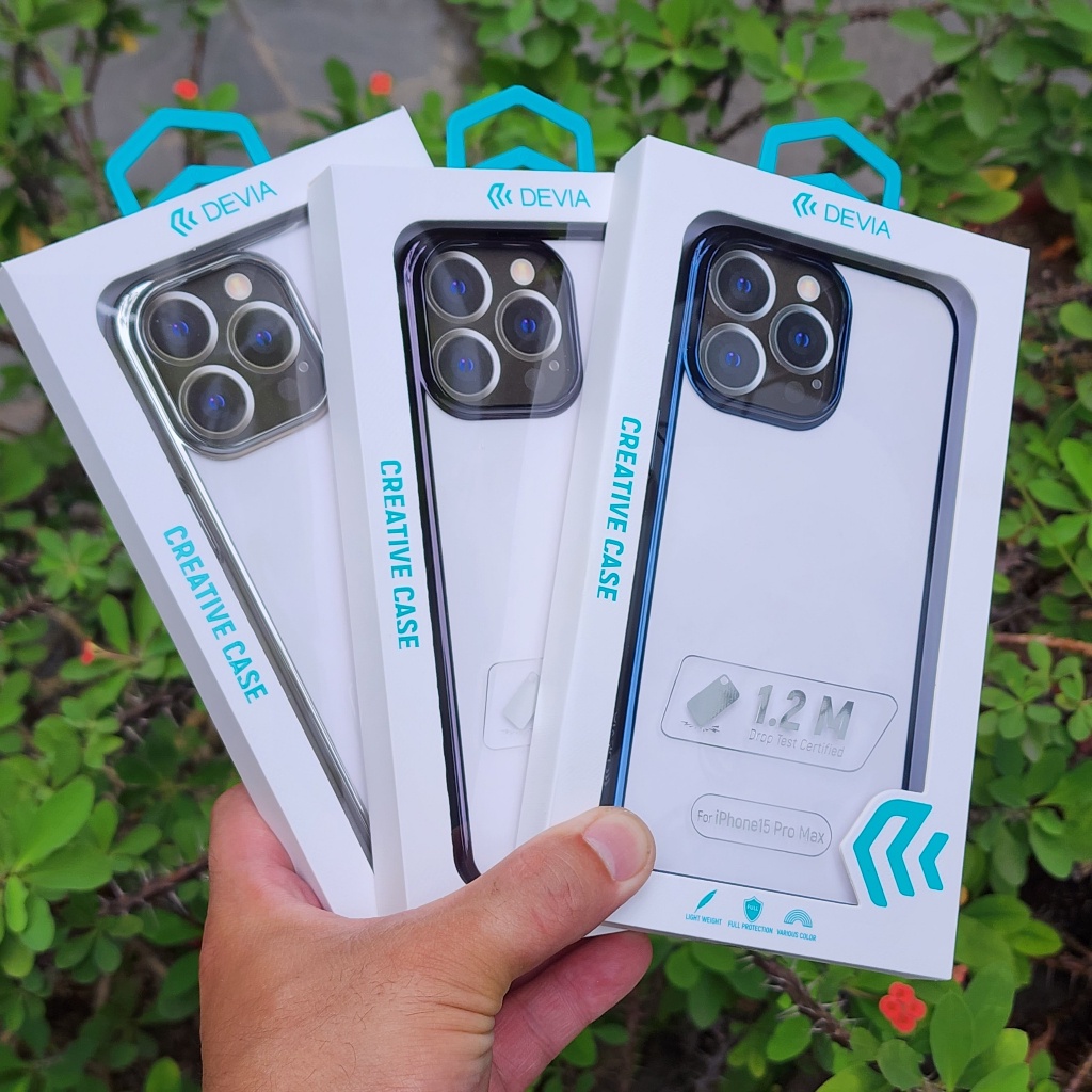 Ốp lưng Devia Glimmer trong cứng viền xi màu iPhone 15 Pro Max/ 15 Plus/ 15 Pro/ 15 chống ố màu