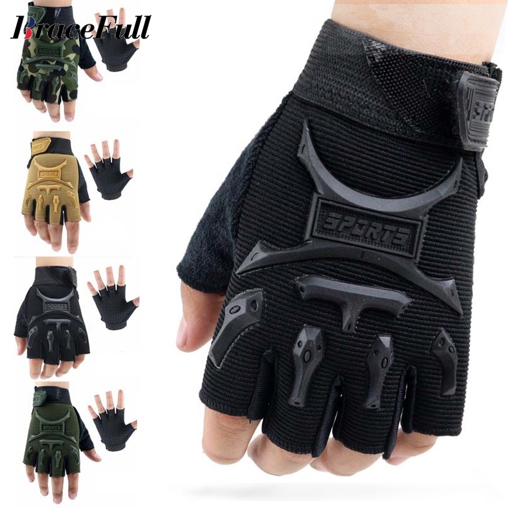 1 Đôi Găng Tay Thể Thao Hở Ngón Chống Trượt Có Thể Điều Chỉnh Cho Bé