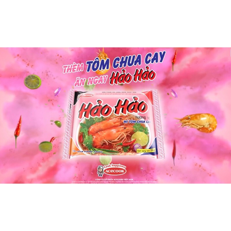 Combo 5 Gói Mì hảo hảo tôm chua cay gói 75g