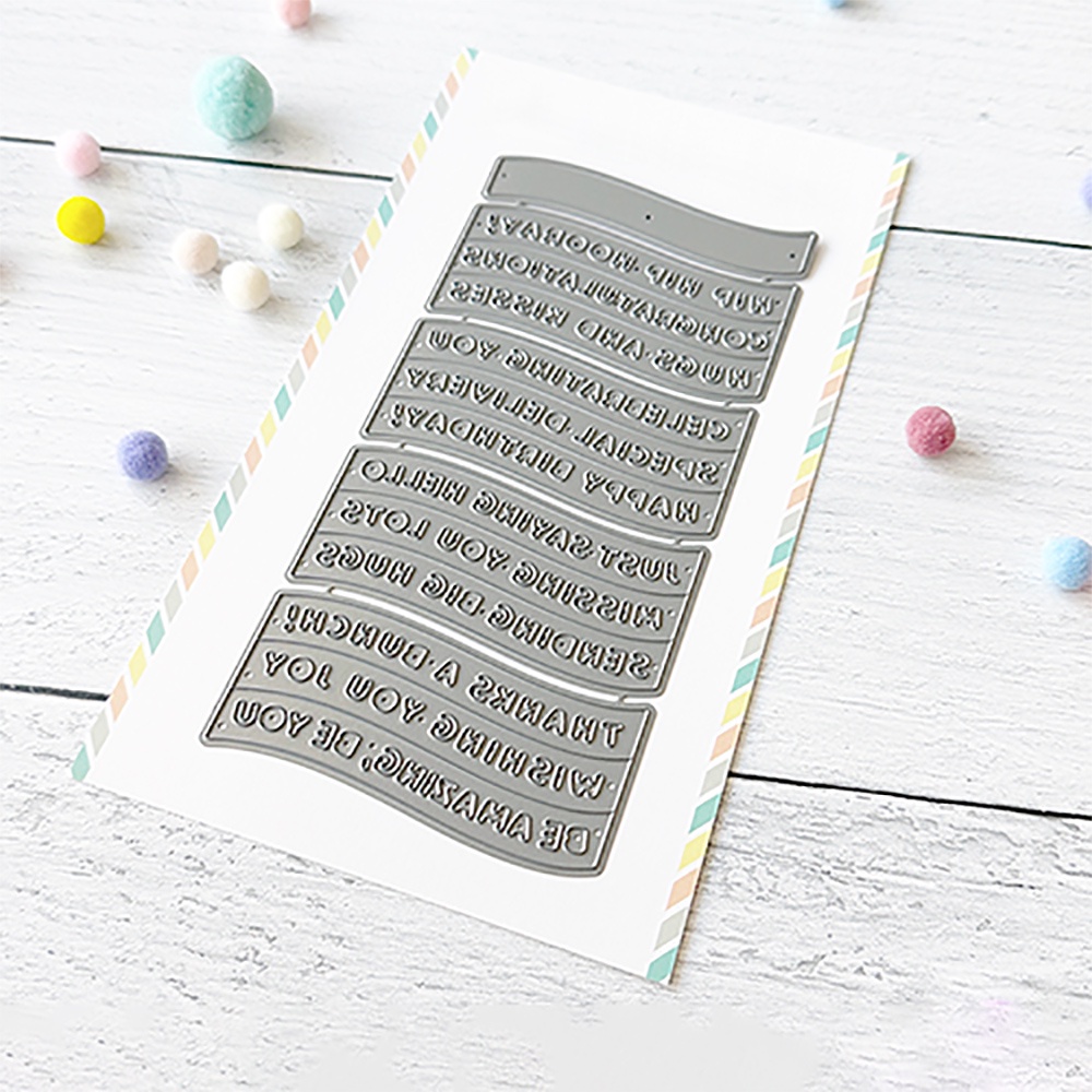 Khuôn Cắt Giấy Bằng Thép carbon Hình Chữ happy birthday Thẻ