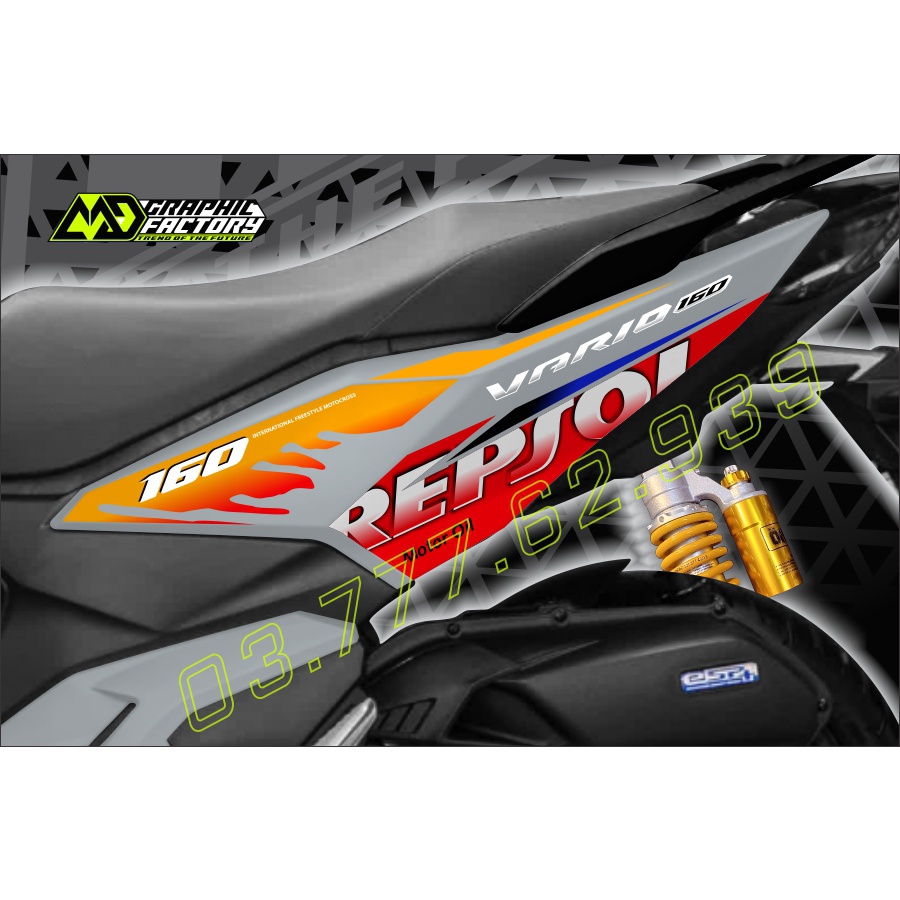 Tem rời Repsol cho Vario 160 xám xi măng - mẫu mới nhất 2023