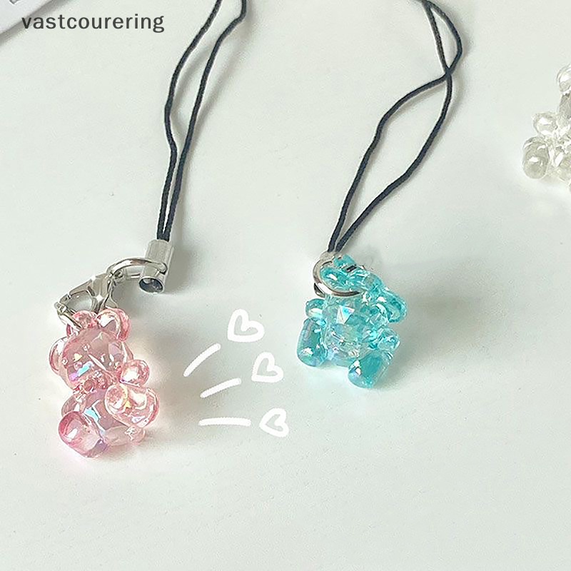 Vast 1 Móc Khóa Điện Thoại Trong Suốt Hình Gấu Hoạt Hình Dễ Thương