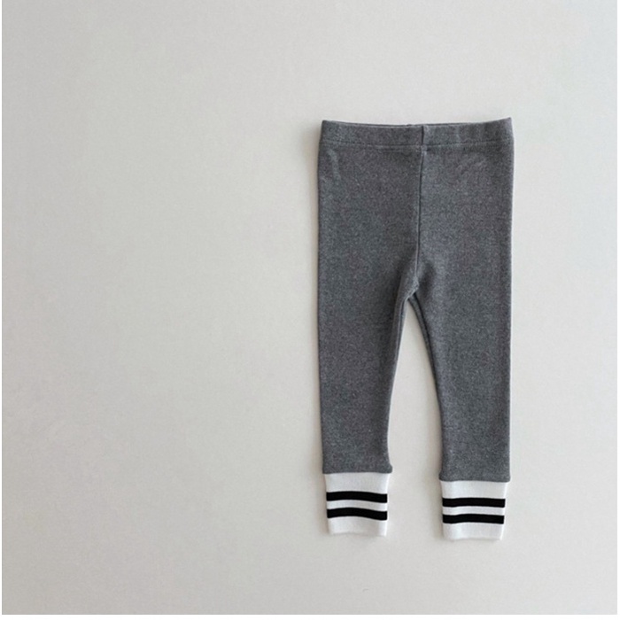 Quần Legging Co Giãn Họa Tiết Kẻ Sọc Đơn Giản Thời Trang Xuân Thu Cho Bé