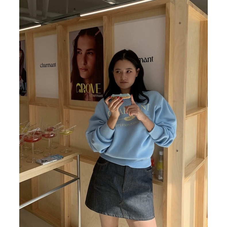 Hàng Có Sẵn Áo sweatshirt Nhung In Chữ Phong Cách jin zhiyan Thời Trang Thu Đông Mới Cho Nữ