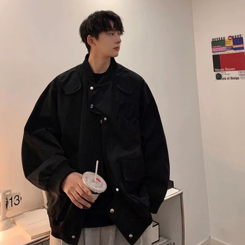 PaulWeekend Áo Khoác Bóng Chày Cao Cấp Thêu Họa Tiết Phong Cách Hồng Kông Thời Trang Mùa Thu Cao Cấp Cho Nam