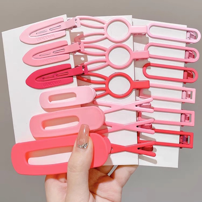 Set 19 món kẹp tóc mái màu hồng ngọt ngào dễ thương