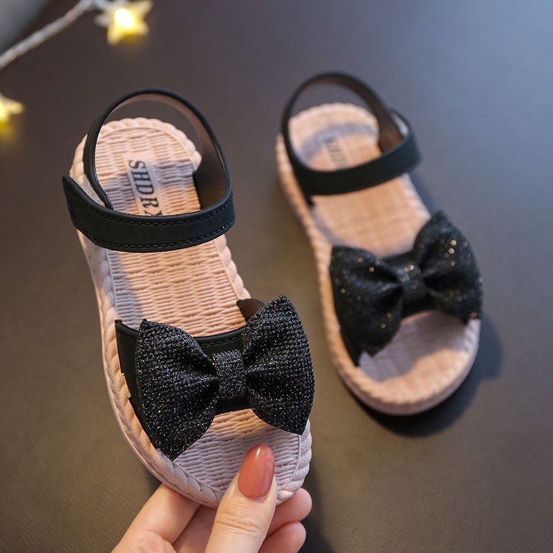 Giày Sandal Đế Mềm Đính Nơ Phong Cách Hàn Quốc Cho Bé Gái