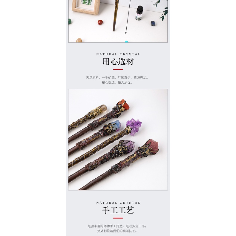 Đũa Thần Đính Đá Pha Lê Bán Dẫn Tự Nhiên Phong Cách retro