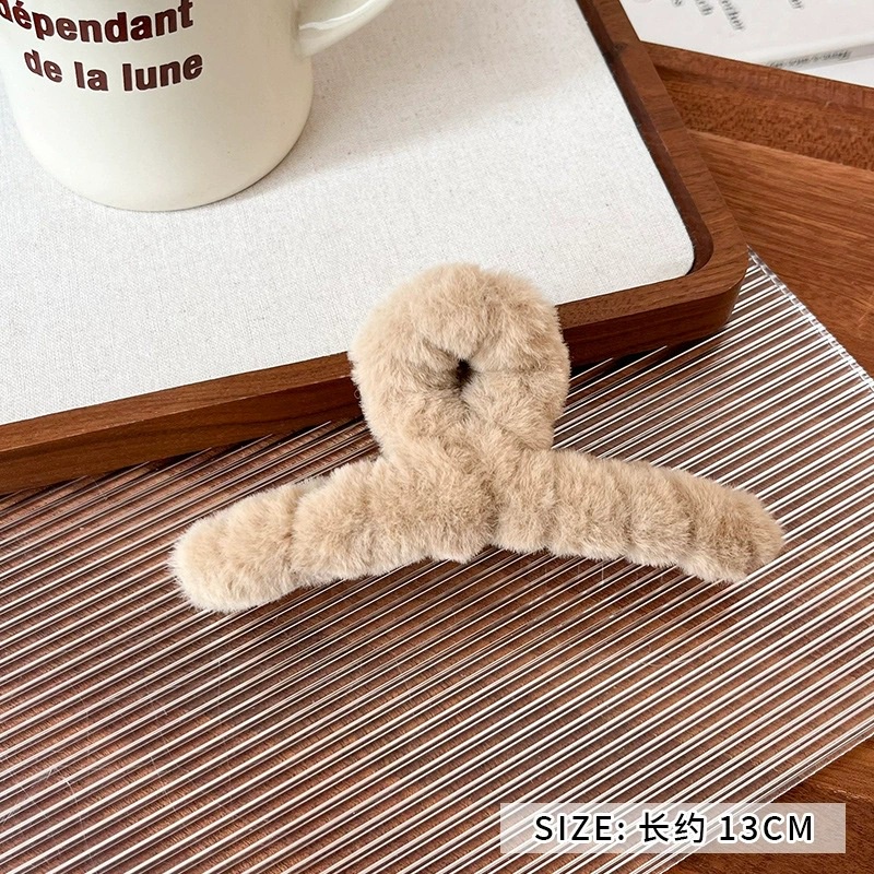 Kẹp Tóc Hình Cá Mập 13cm Phủ Lông Nhung Thời Trang Thu Đông