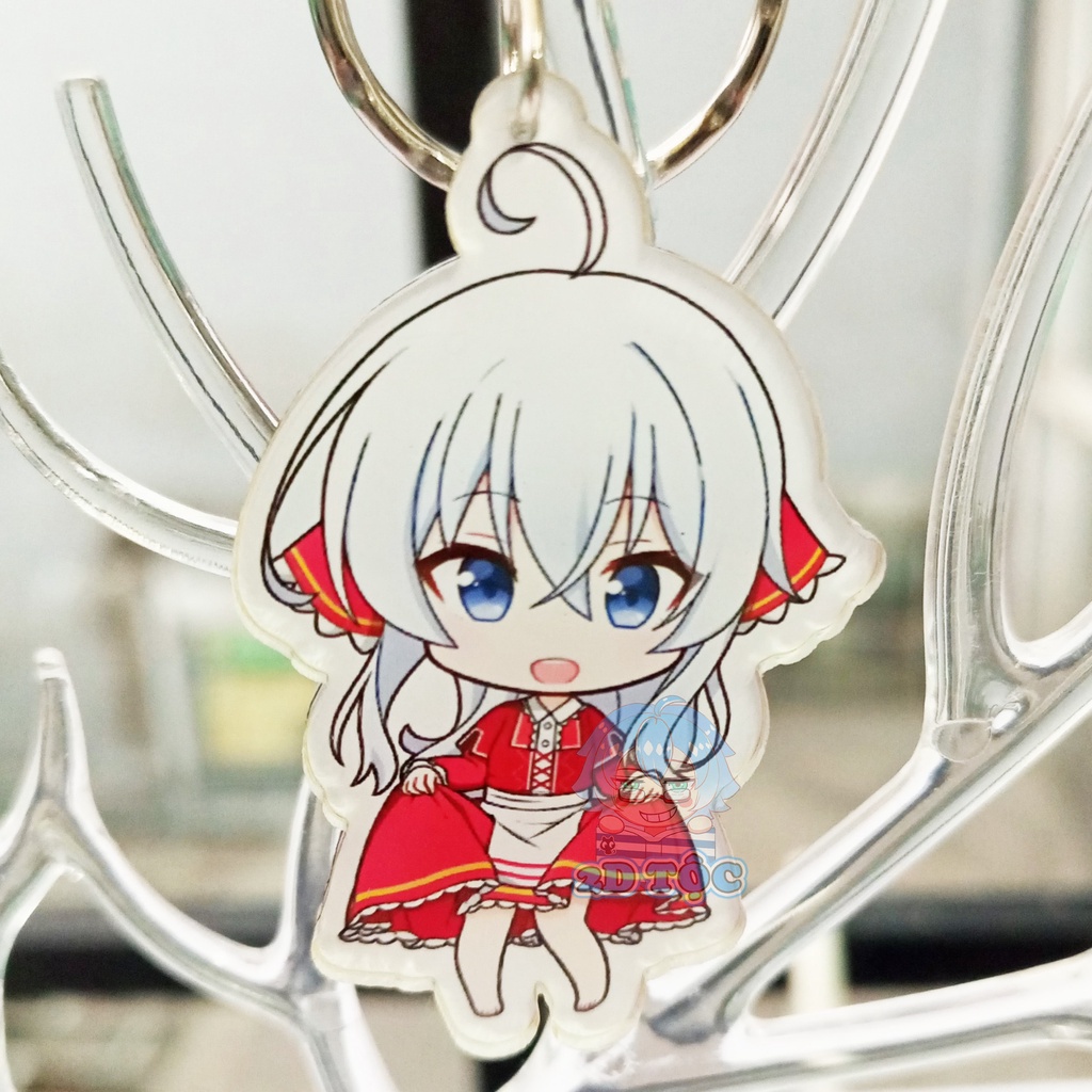 Móc Khóa In Sắc Nét 2 Mặt Ép 2 Lớp mica cao cấp Anime Manga Light Novel Hành trình của Elaina Majo no Tabitabi 2D Tộc