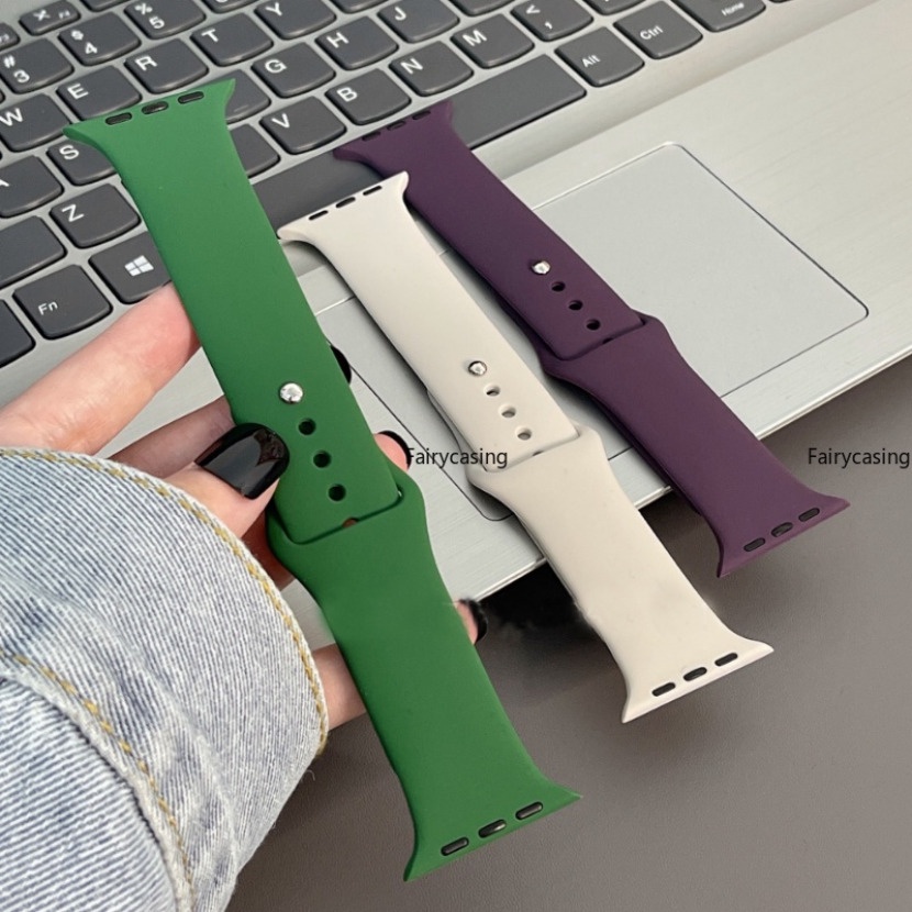 Dây Đeo Thay Thế Bằng silicone 2 49mm 44mm 40mm 45mm 41mm 42mm 38mm 44 45 49 mm Cho iwatch series 9 8 ultra 7 se 3 4 5 6