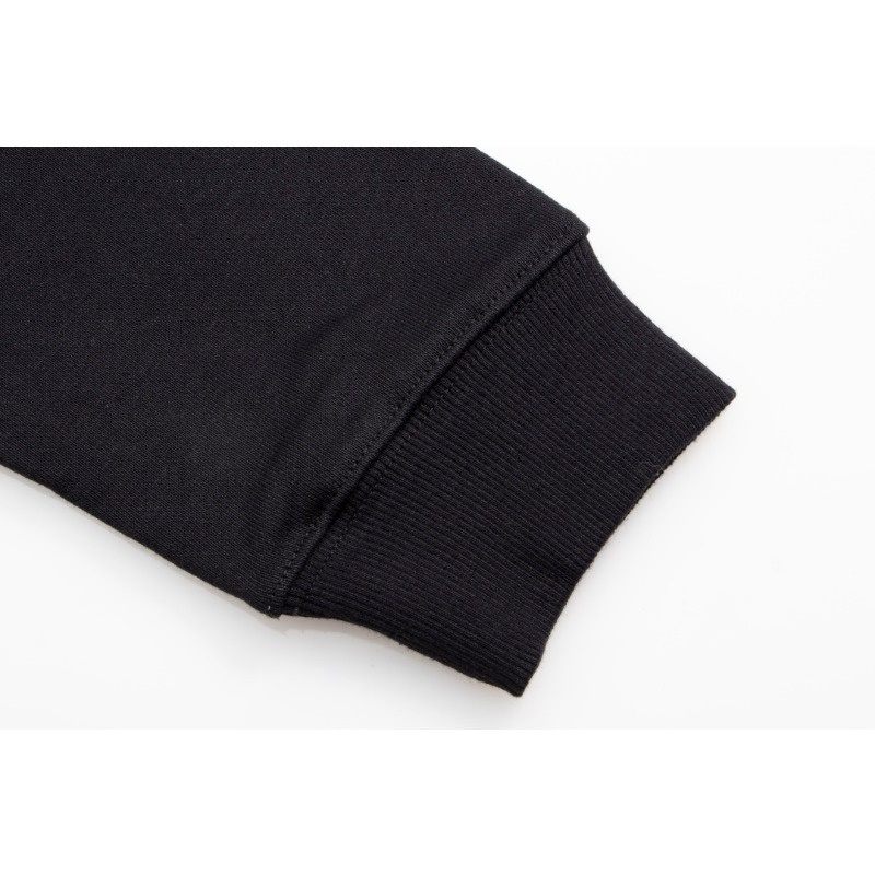 Áo hoodie Da Cổ Tròn In Nhãn Nhỏ Thời Trang Mùa Thu Cá Tính