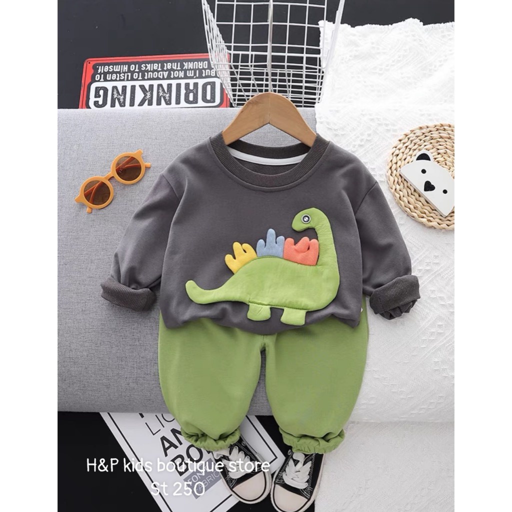 BỘ DAI TAY CHẤT DA CÁ HÌNH KHỦNG LONG  NỔI CHO BÉ 8-28KG