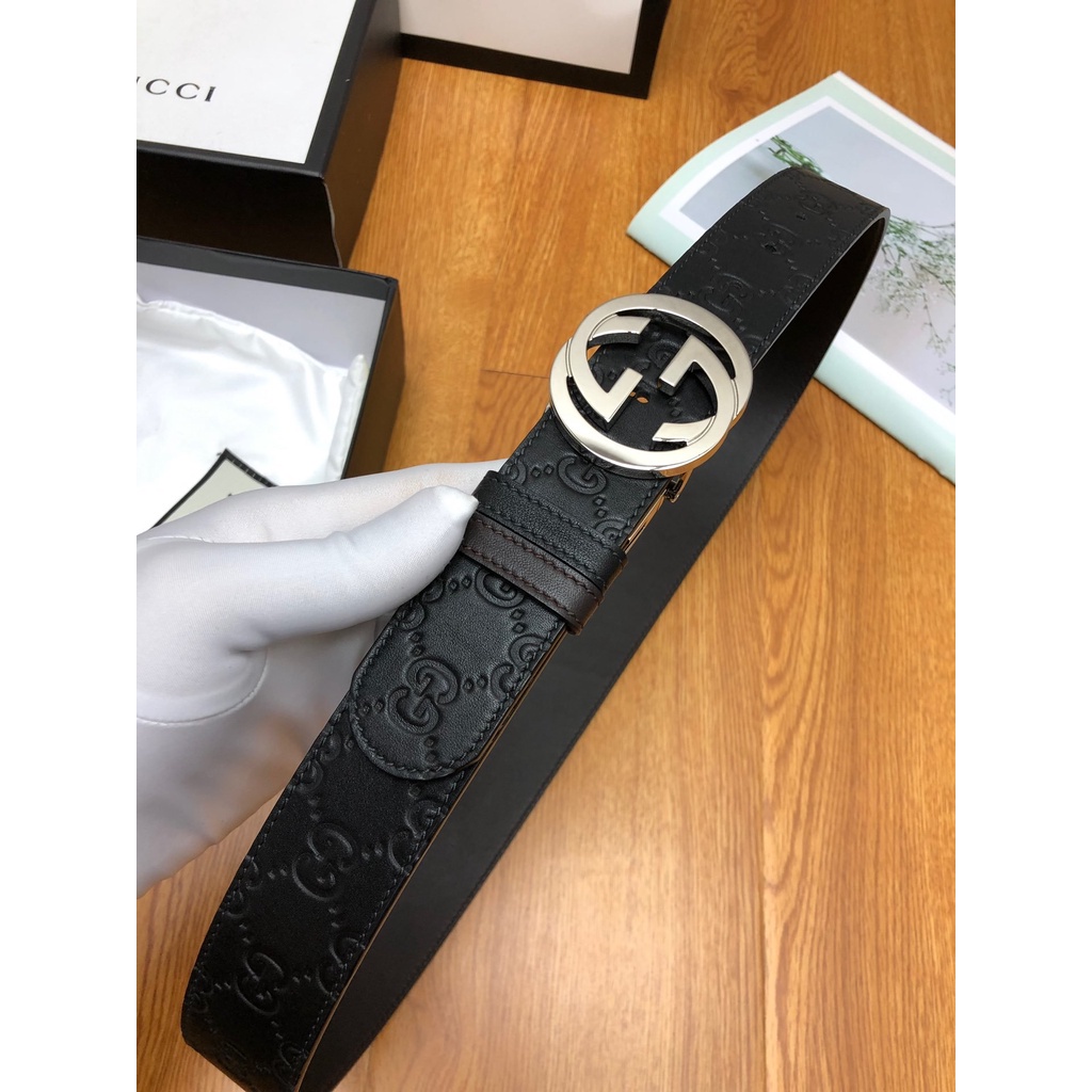 GUCCI Dây Thắt Lưng Da 202 202 Kiểu Dáng Hợp Thời Trang Cho Nam