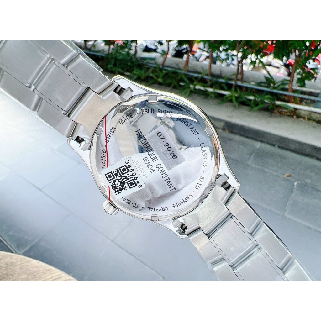 Đồng hồ chính hãng nam Frederique Constant Classic Quartz GMT 40mm FC-252DGS5B6B - Kính Sapphire Chính Hãng