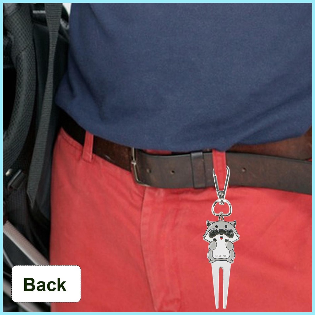 Kẹp Đánh Dấu Bóng golf Bằng Hợp Kim Kẽm Kèm Nĩa Kim Loại Từ Tính Màu Xanh Lá tdevn