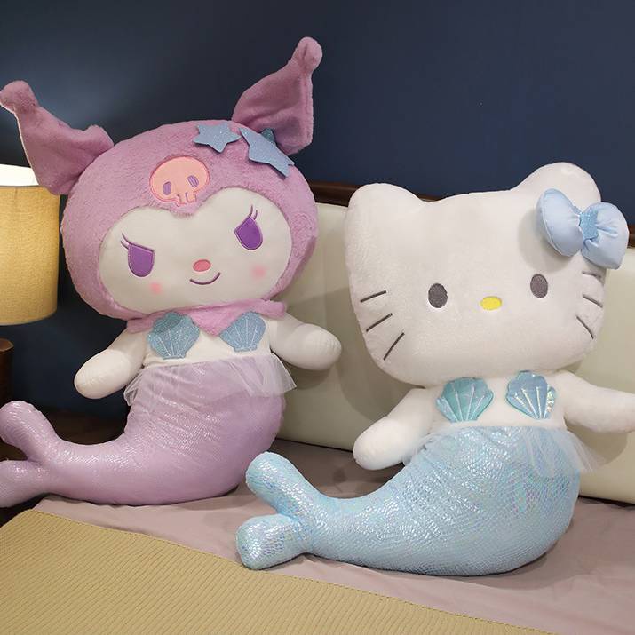 Thú Nhồi Bông gp41 65cm Hình sanrio Nàng Tiên Cá hello kitty kuromi melody Dễ Thương Trang Trí Nhà Cửa pg41