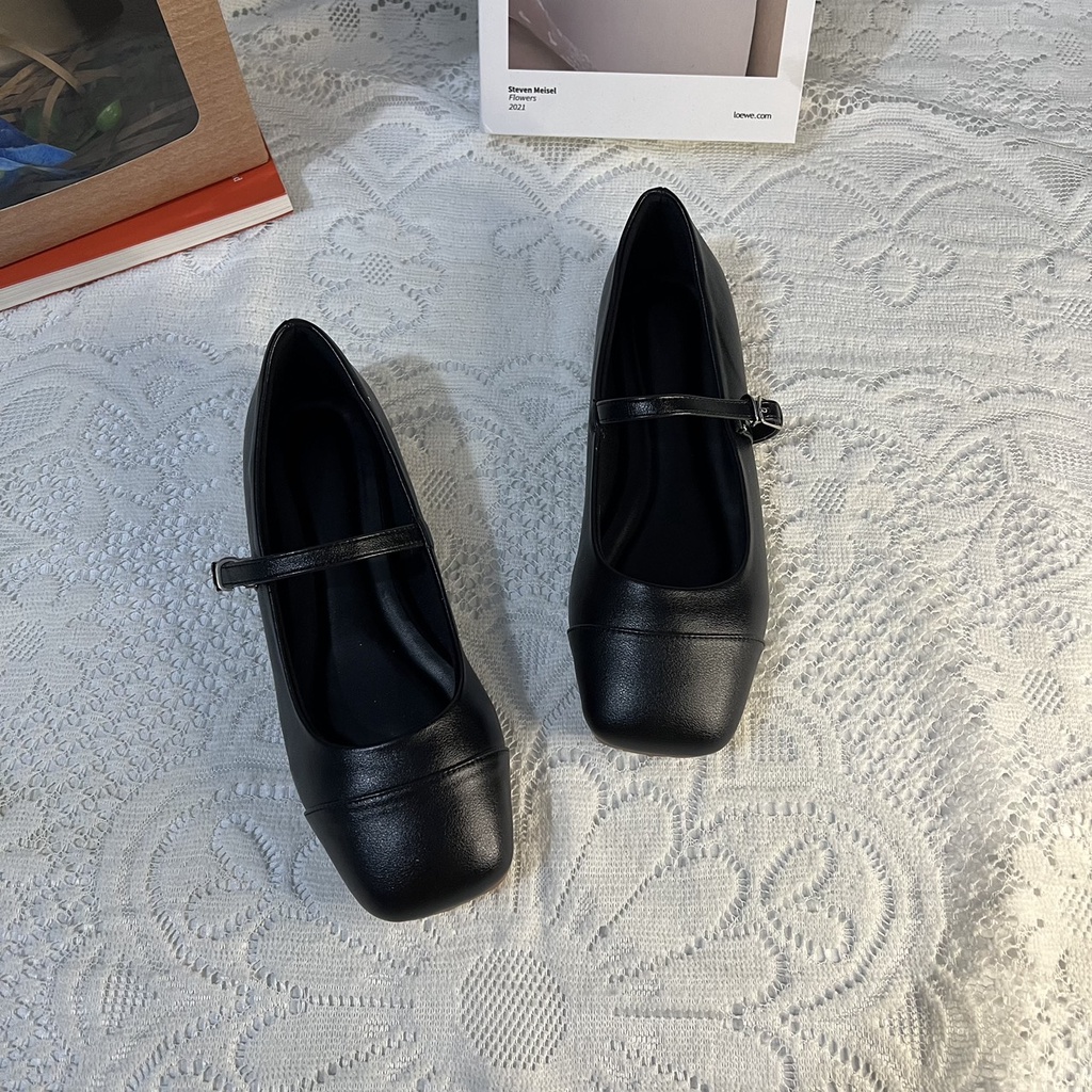 Giày búp bê bigsize tiểu thư mũi vuông vá mũi bệt size 40-44