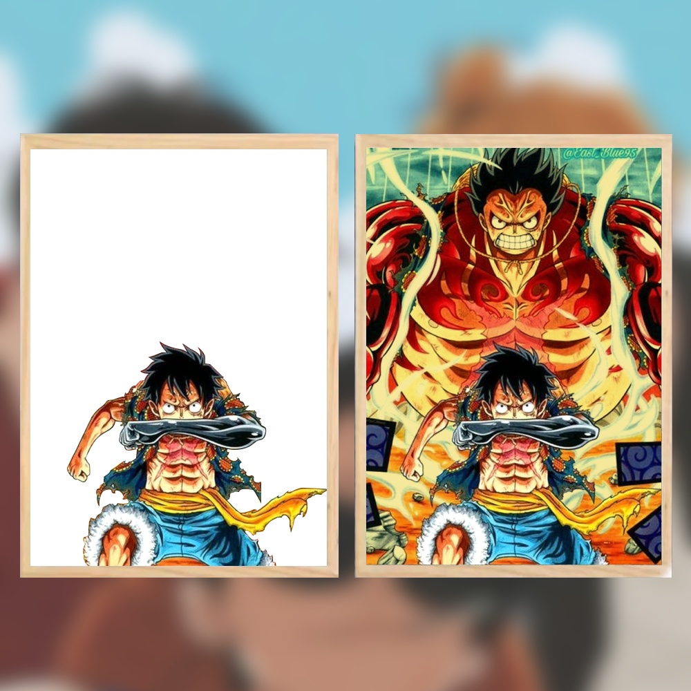 Tranh đèn led 3D ánh sáng đổi màu Luffy Gear 5 Ace Sabo One Piece Anime Manga Quote We have to live a lift of no regrets