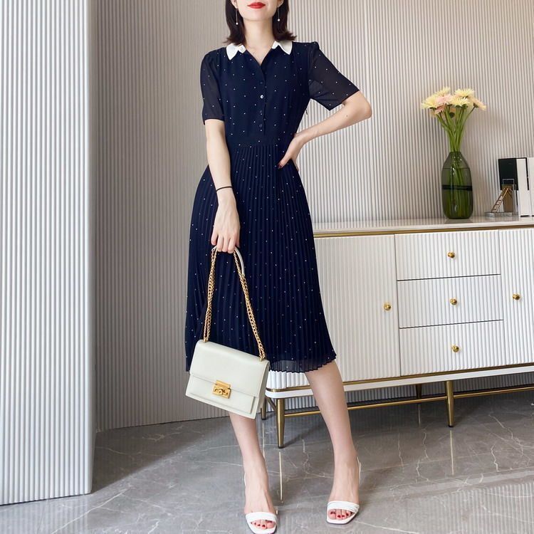 Đầm Dài Đến Giữa Eo Màu Trơn Thanh Lịch Thời Trang Mùa Hè 2023 Cho Nữ Phiên Bản Hàn Quốc 2023