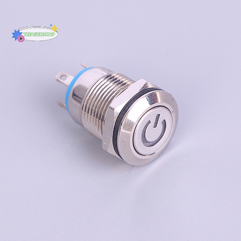 Công Tắc Nhấn Đèn led Bằng Kim Loại Màu Đen Chống Nước 12mm 12v heyuanlong333