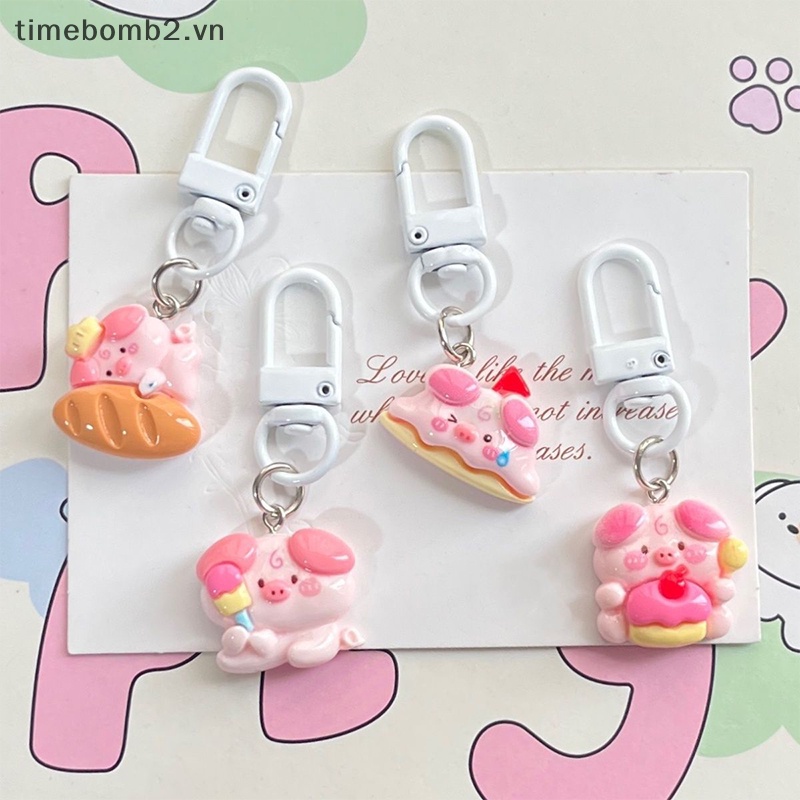Móc Khóa Hình Chú Heo Dễ Thương Trang Trí Ba Lô / Xe Hơi Quà Tặng ~