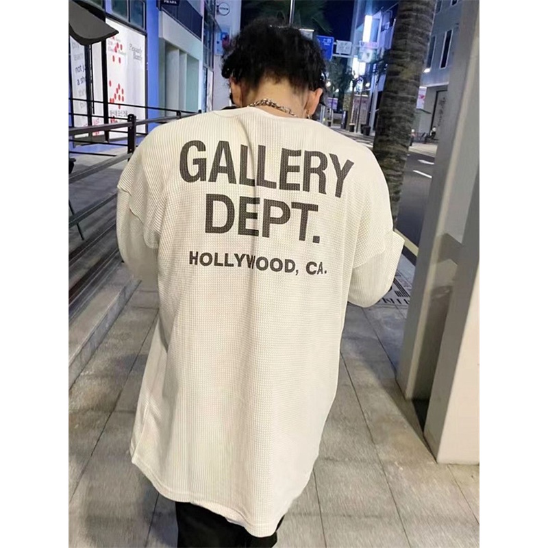 PWMN Gallery Letter Dept slogan printed long sleeve Ouyang Nana High Street fashion retro couple base shirt autumn