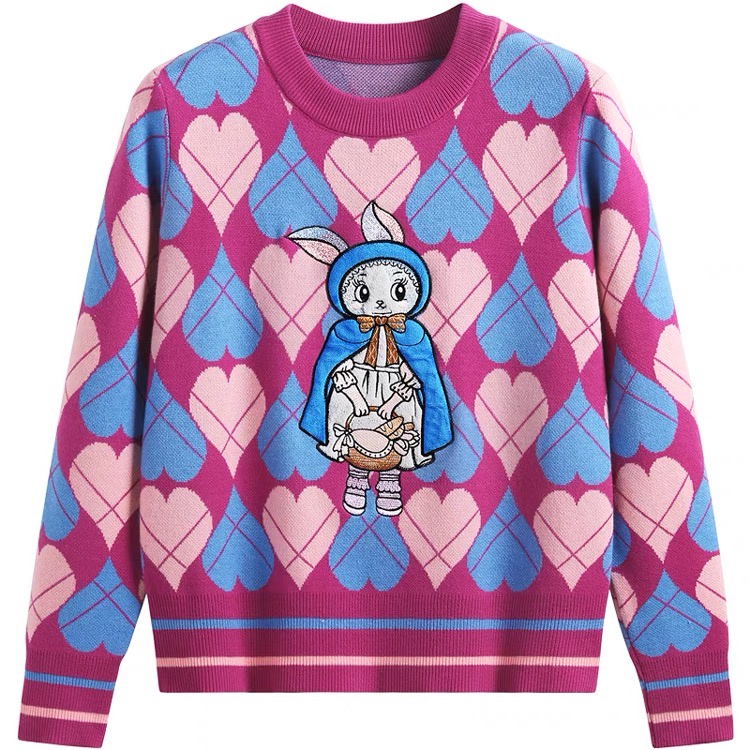 Áo Sweater Dệt Kim Chui Đầu Thêu Hình Thỏ Judy eslite / jzzdemm Thời Trang Mùa Thu Cho Nữ