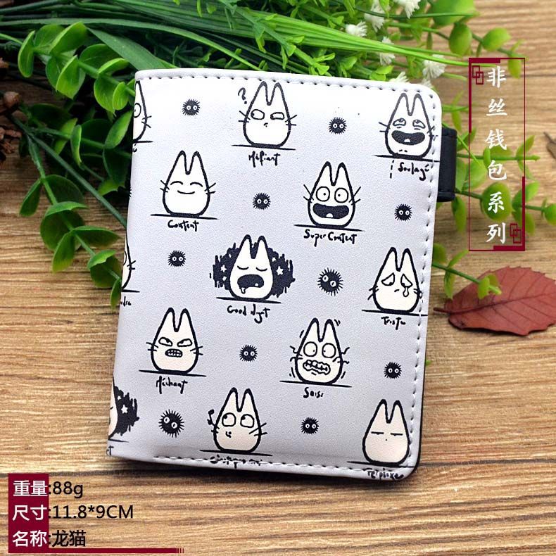 Ví Da pu Dáng Ngắn Có Khóa Kéo In Hình totoro Dễ Thương