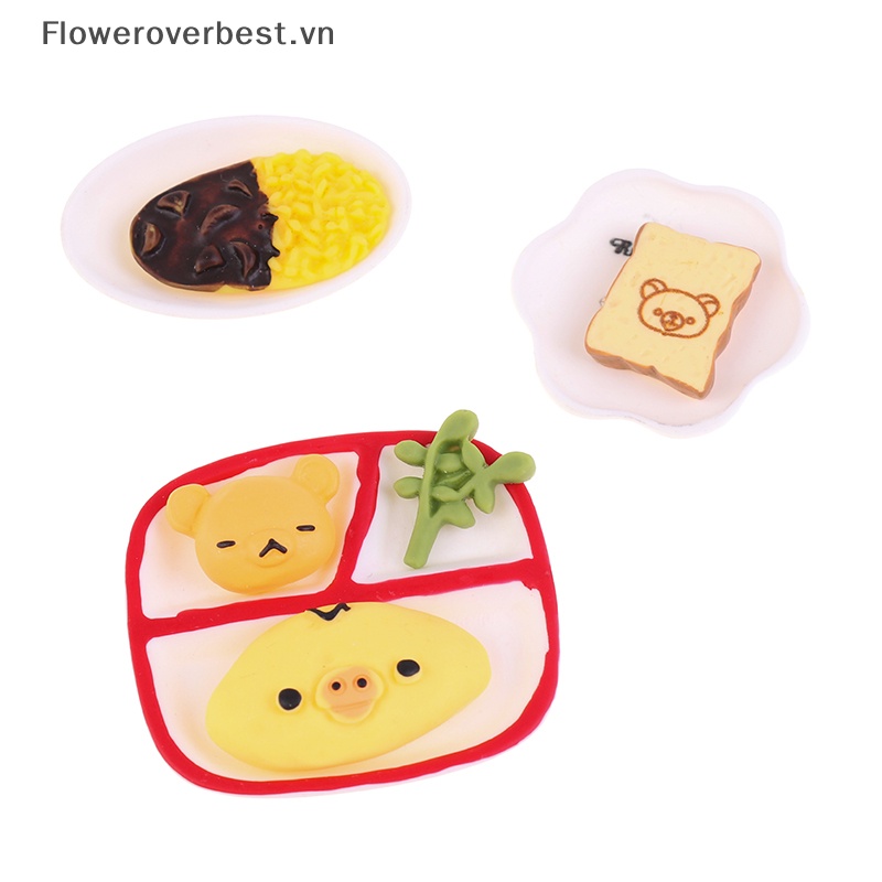 1 Bộ Đồ Ăn Sáng Mô Phỏng Bánh Mì / Thức Ăn Sáng Cho Nhà Búp Bê 1 / 12