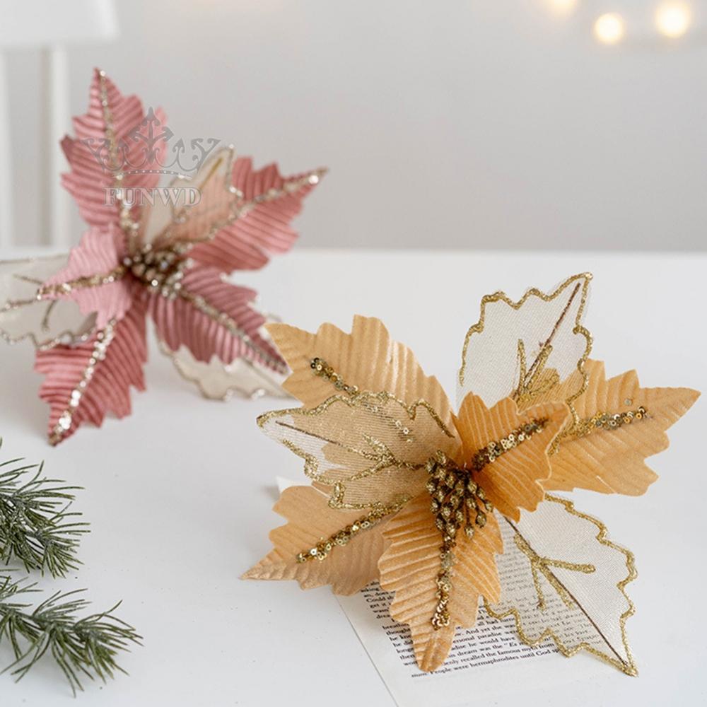 Christmas Flower Christmas Handmade Hanging Xmas Party Tree Decoration