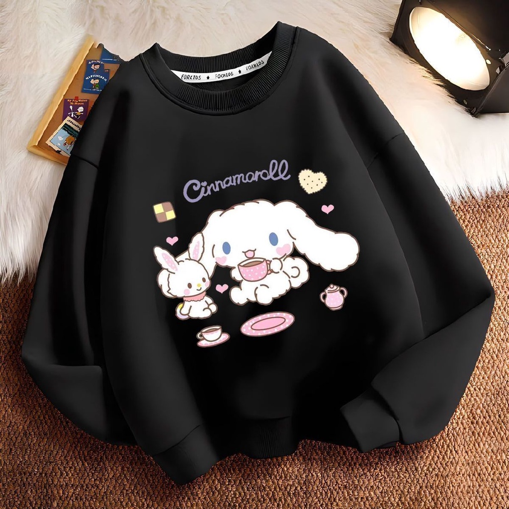 Áo Sweater Cổ Tròn Tay Dài In Hoạt Hình cinnamoroll Dễ Thương Thời Trang Mùa Thu Cho Bé Gái