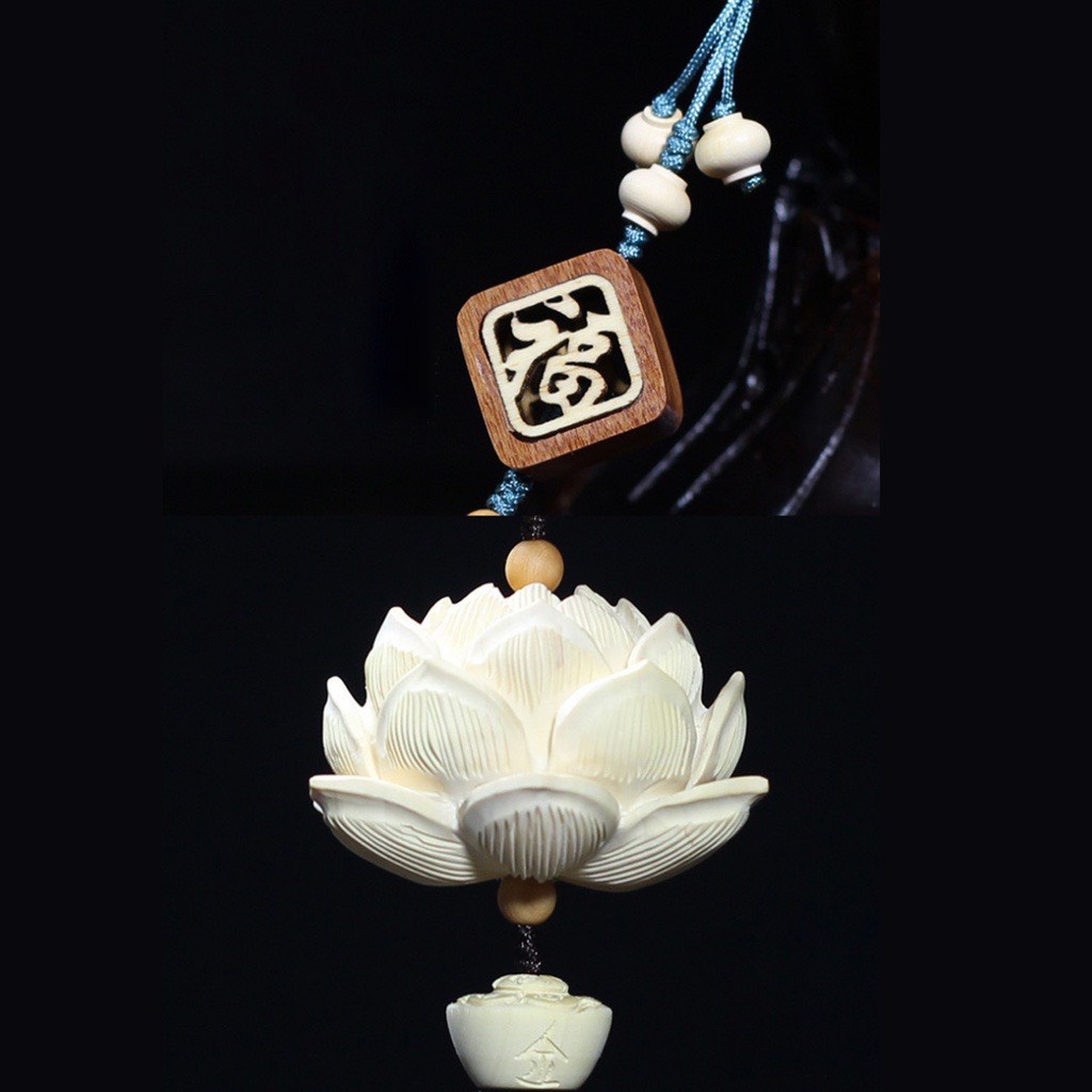 Liên hoa treo gương chiếu hậu, khánh đài sen treo xe .