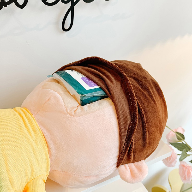Búp bê nhồi bông Hộp Khăn Giấy Hình Cậu Bé Bút Chì Nhồi Bông Đáng Yêu