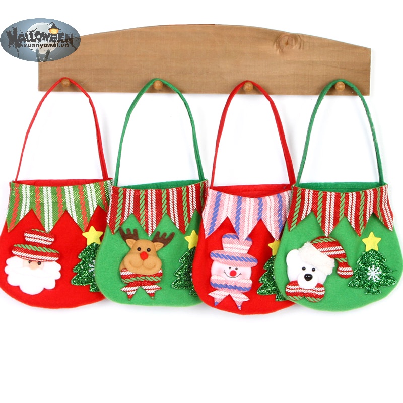Túi Đựng Quà Giáng Sinh / Kẹo Hình Ông Già Noel Hoạt Hình / Nai Sừng Tấm Dễ Thương Cho Bé