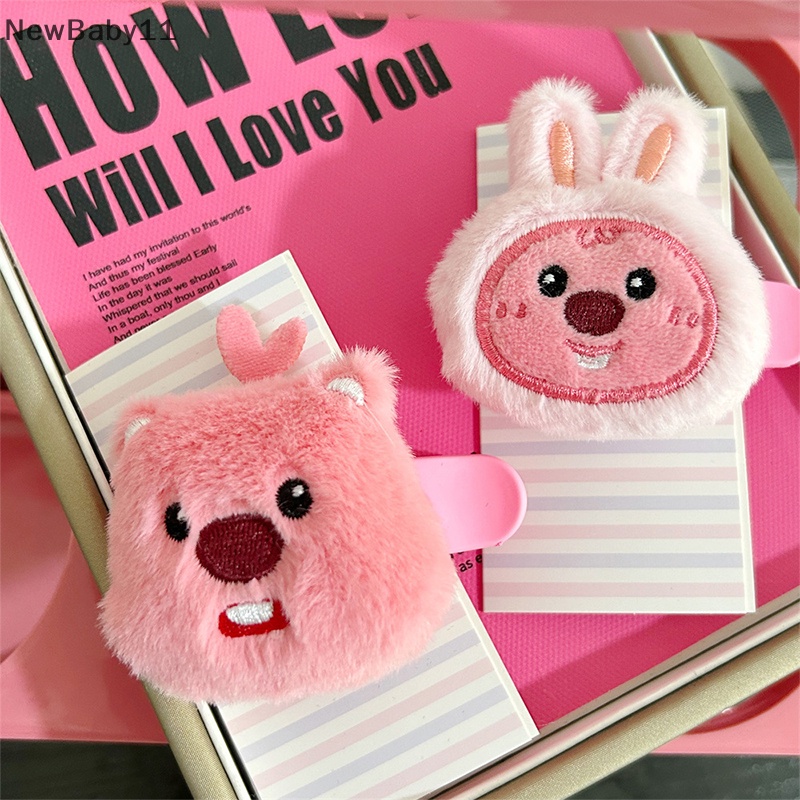 Newbaby Kẹp Tóc Mái Cắt Hình Trái Tim Hoạt Hình Màu Hồng Dễ Thương Dành Cho Nữ Tuổi Teen / Bé Gái