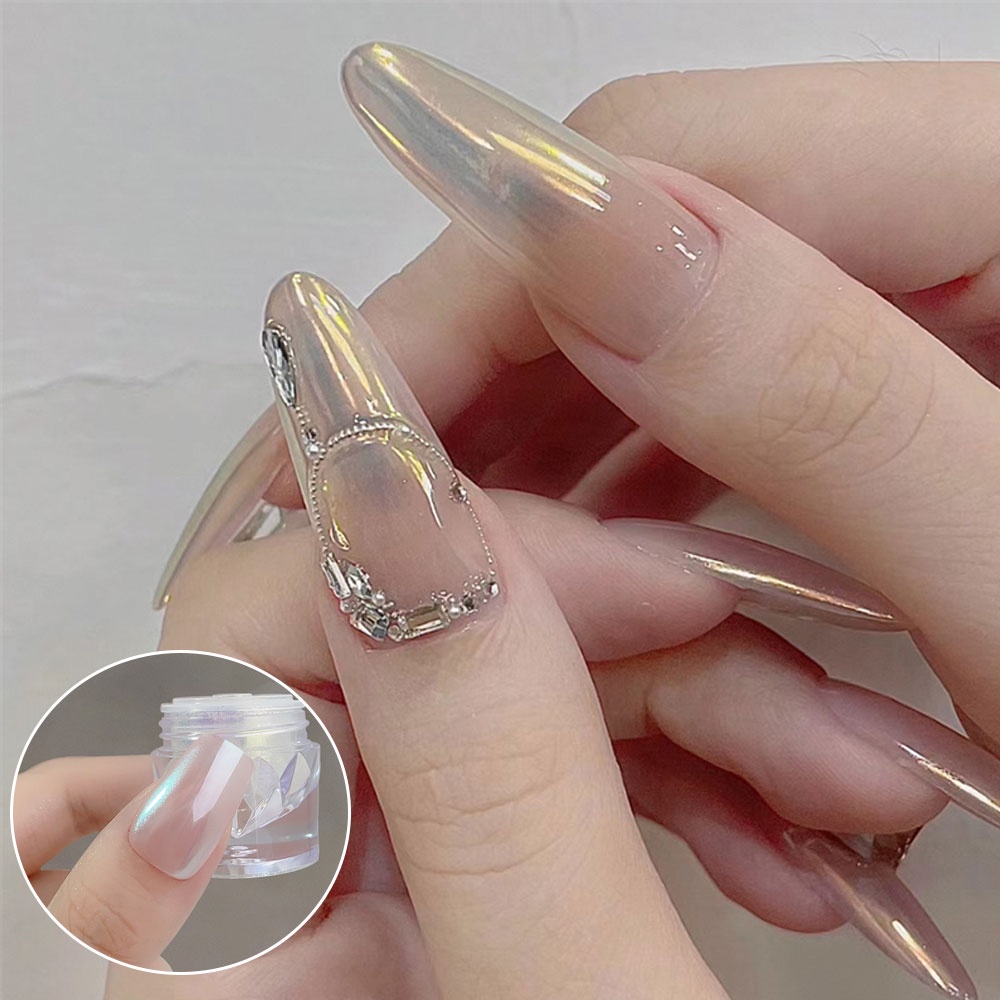 Bột Kim Tuyến Ngọc Trai Trang Trí Móng Tay 6 Màu Sắc Lấp Lánh Ánh Trăng
