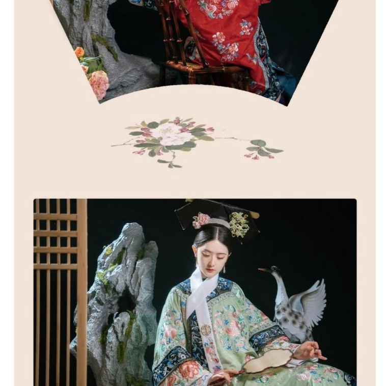 Original Hanfu women's autumn new Qing dynasty ancient costume plaid dress large-breasted gown cheongsam for women