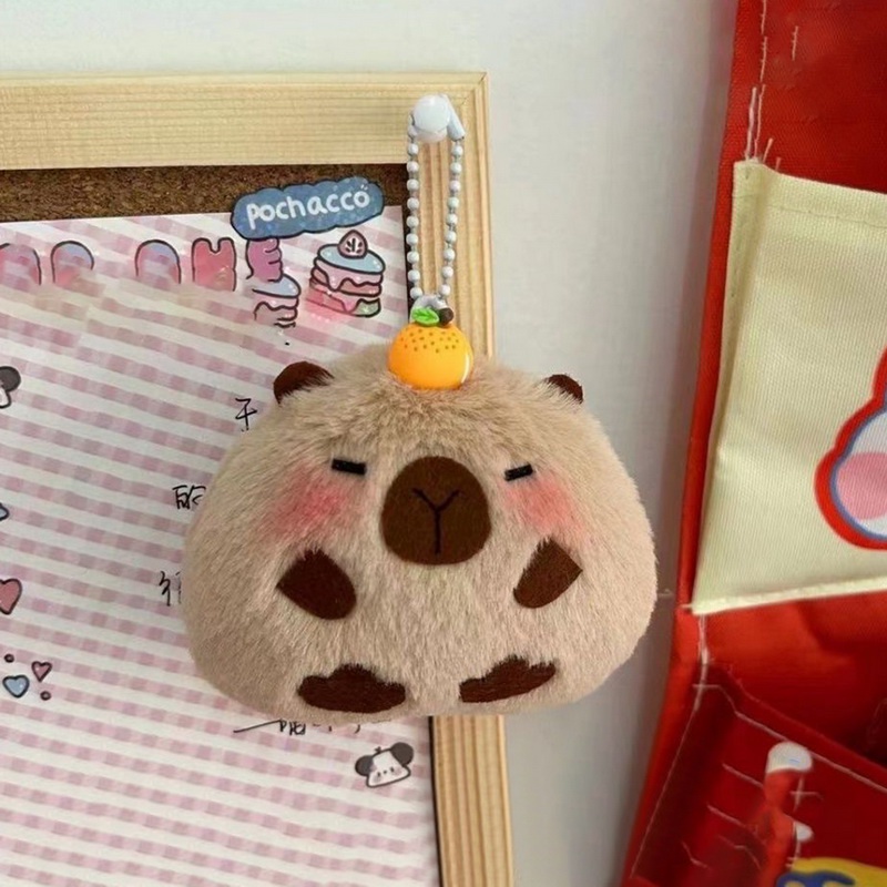 1 Búp Bê Nhồi Bông capybara Hình Ngôi Sao Hoạt Hình Mềm Mại Có Móc Khóa Trang Trí Ba Lô / Túi Xách / Xe Hơi
