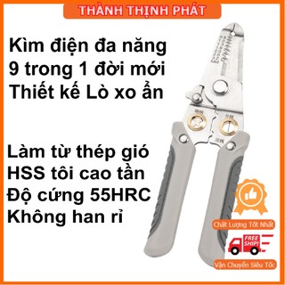 Kìm tuốt dây điện đa năng 9 trong 1 Kìm điện đa năng xuất Nhật cắt tuốt uốn dây ép cos dây điện shop Thành Thịnh Phát