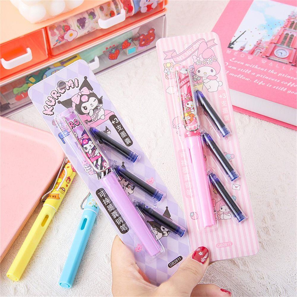 Lacyesbza Bút Mực Ngòi 0.5mm Họa Tiết Hoạt Hình anime my melody cinnamoroll kuromi