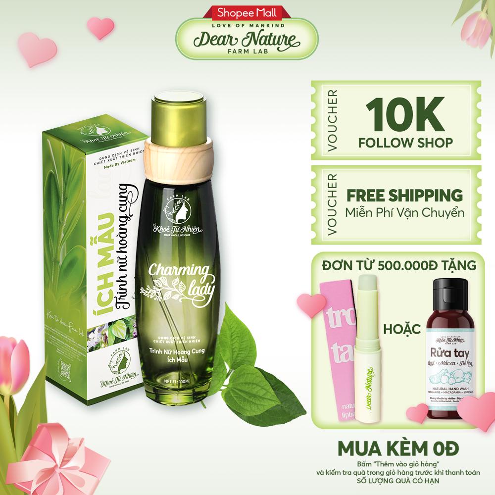 Dung dịch vệ sinh thảo dược Dear Nature Khoẻ Tự Nhiên Charming Lady 100ml không gây tổn thương