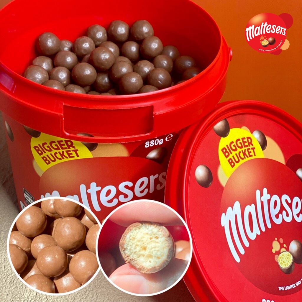 Bánh xốp mạch nha bọc socola maltesers bigger bucket Healthy Care 880g thơm ngon, bổ dưỡng Extate Official Mall