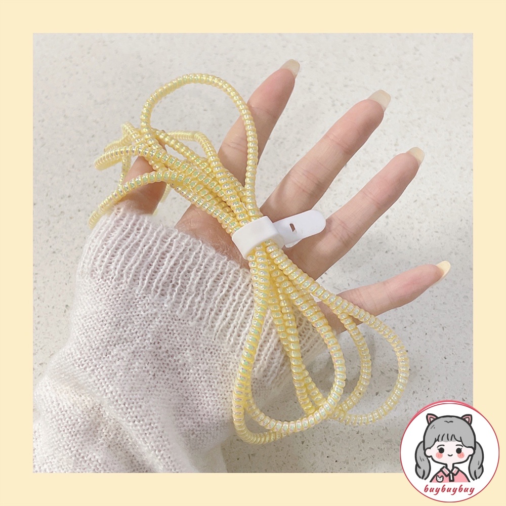 Dây Cáp Sạc Xoắn Ốc Dài 1.4m Nhiều Màu Thông Dụng Trang Trí Cho iphone samsung huawei