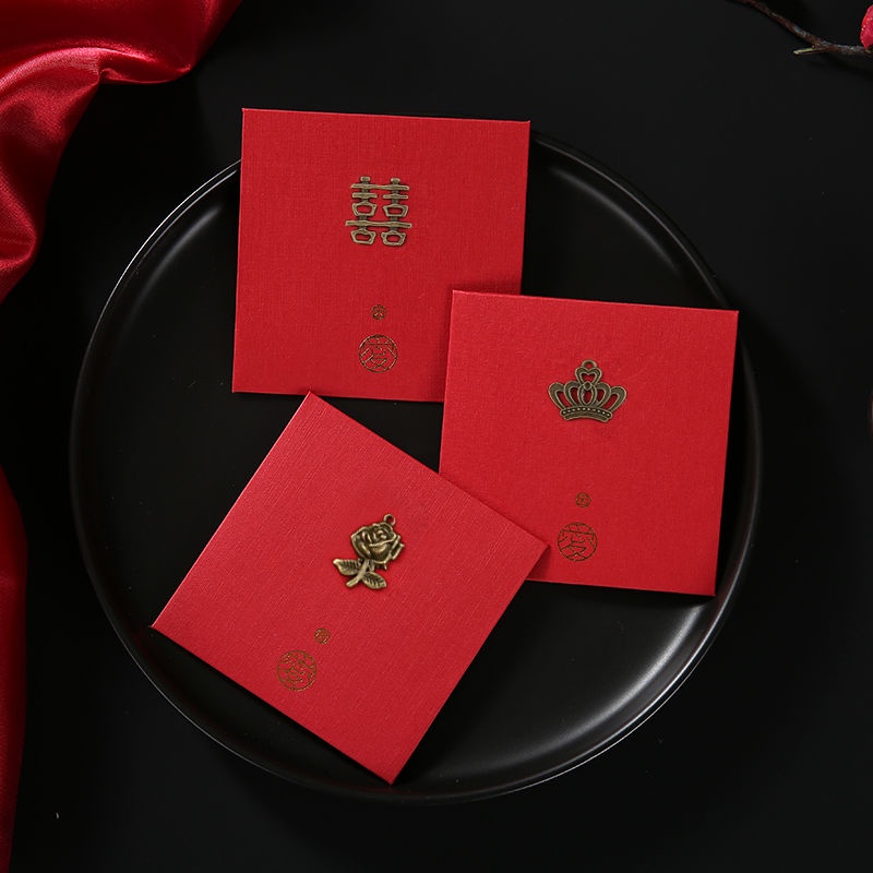 🔥Set 10 Bao Lì Xì Đỏ Họa Tiết Hoa Khô Sáng Tạo Dành Cho Đám Cưới